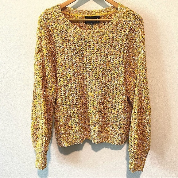 BROADWAY 38 Gold Blend Knit Sweater Size XL - Picture 1 of 13
